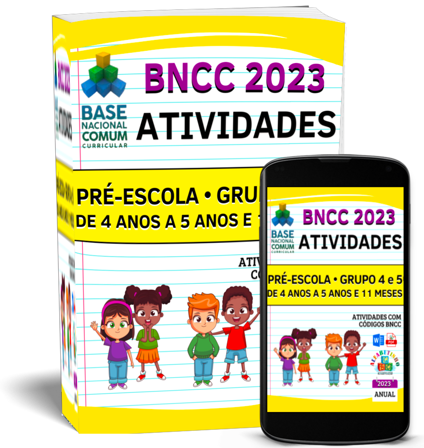 ATIVIDADES
PRE-ESCOLA
(GRUPO 4 E 5)

 Atividades com os códigos da BNCC
 Segue a risca a BNCC 2023
 Atualizadas 2023
 Objetivos de aprendizagem e desenvolvimento